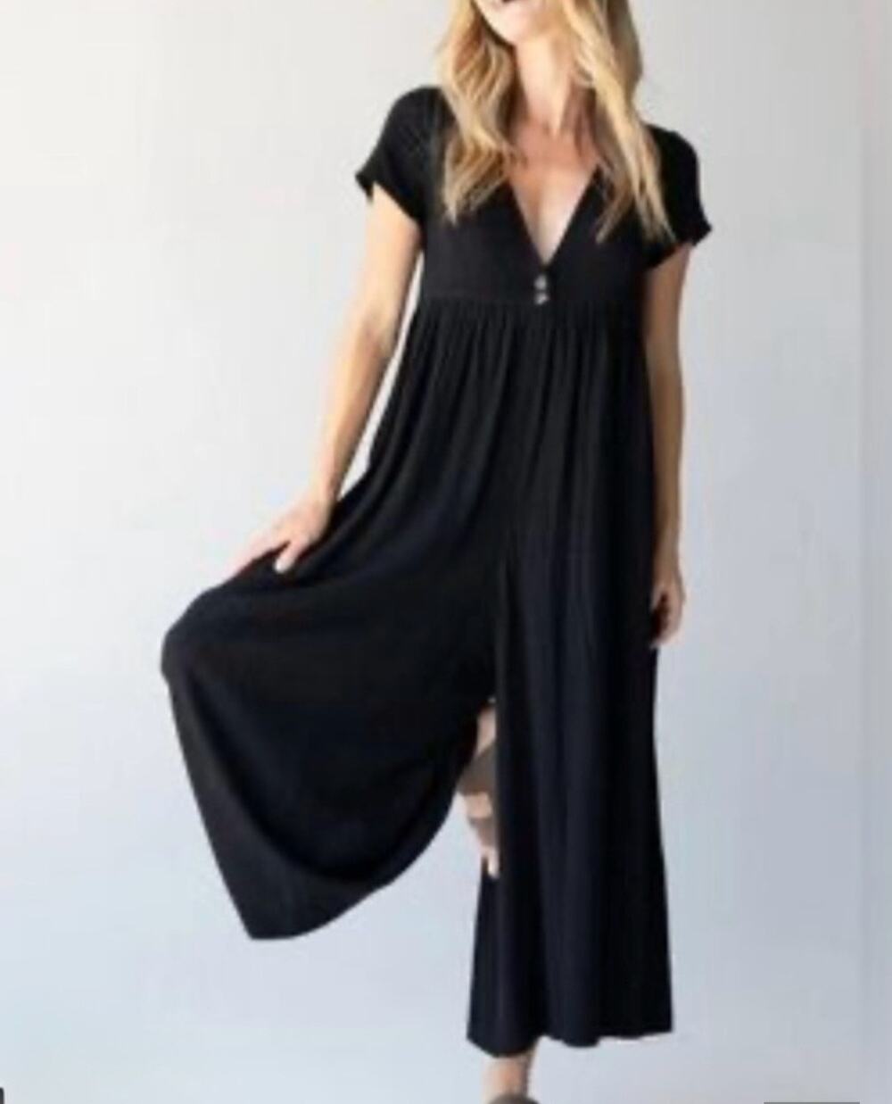 NATURAL LIFE AVERY WIDE LEG JUMPSUIT, SIZE M *